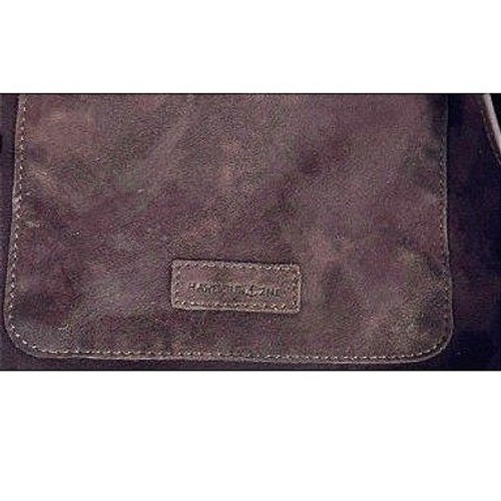 Harbour 2Nd Crossbody Chocolate Brown Suede Leather Brass Tone Studded Hobo Bag - Picture 16 of 16